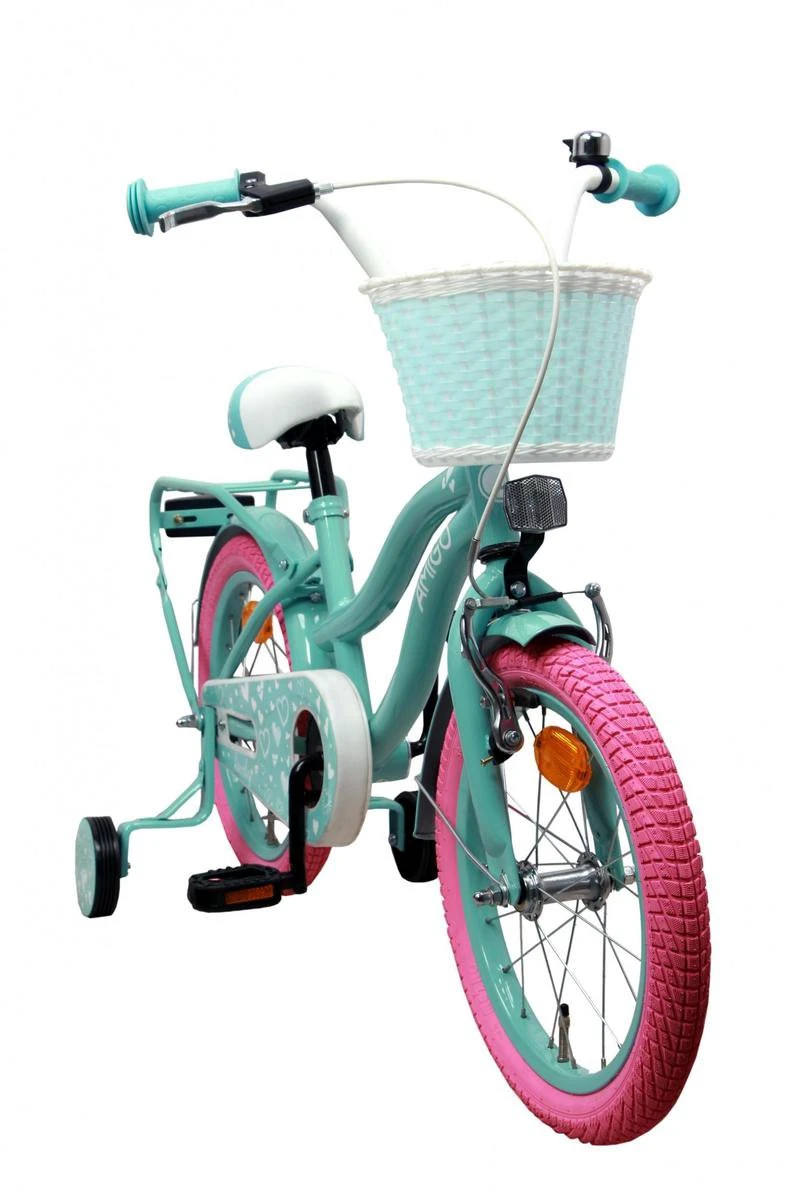Amigo Lovely Meisjesfiets - Kinderfiets 12 Inch - Turquoise 4 Amigo Lovely Meisjesfiets - Kinderfiets 12 Inch - Turquoise - Afbeelding 2