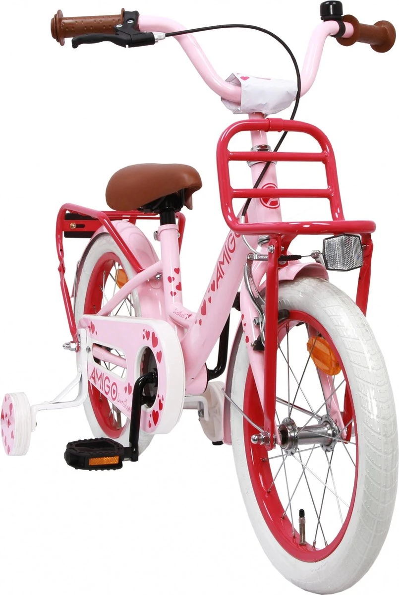 Amigo Sweetheart Meisjesfiets - Kinderfiets 16 Inch - Roze 4 Amigo Sweetheart Meisjesfiets - Kinderfiets 16 Inch - Roze - Afbeelding 2