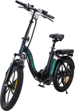 Hitway BK6 Elektrische Fiets | Opvouwbare E-bike | 20 Inch Fat Tire | 350W Motor | 10Ah | Zwart/Groen -fiets 817x1200