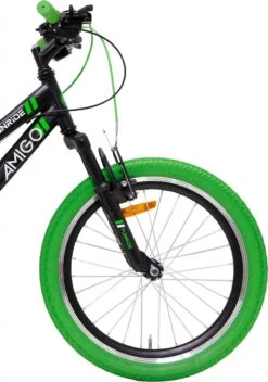 Amigo Fun Ride - Mountainbike 20 Inch - Voor Jongens En Meisjes - Met 7 Versnellingen - Zwart/Groen -fiets 843x1200