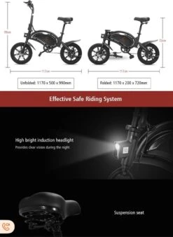 Matrix E Bike - Kugoo B2 Pro - Elektrische Opvouwbare Fiets/step 14 Inch 400W - Met Trappers - Snelheid Max. 45 Km/u -fiets 878x1200