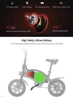 Matrix E Bike - Kugoo B2 Pro - Elektrische Opvouwbare Fiets/step 14 Inch 400W - Met Trappers - Snelheid Max. 45 Km/u -fiets 906x1200