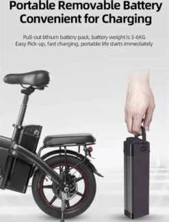 F-Wheel DYU A5 - Elektrische Vouwfiets - E Bike - 14 Inch - 7.5 Ah - 25km/u - Zwart -fiets 916x1200