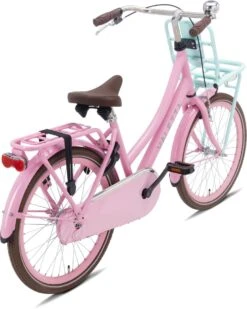 Valetta Cargo - Transportfiets - Meisjesfiets - 22 Inch - Mint Roze -fiets 959x1200